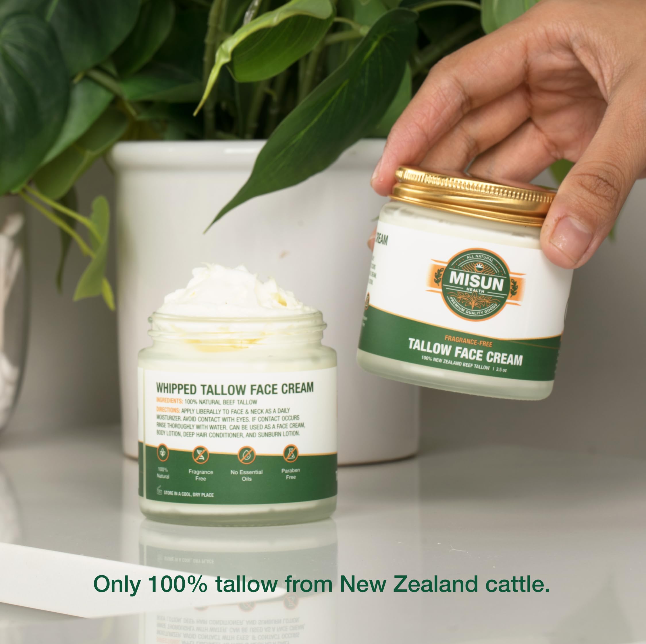 Simple ingredients emphasize all-natural skincare with no additives.