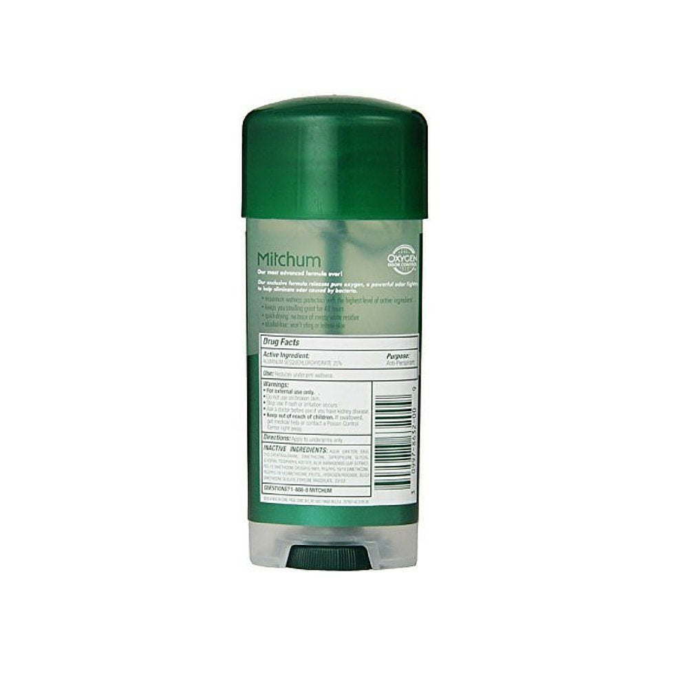 Mitchum Advanced Control Unscented Gel texture close-up supports long-lasting dryness.