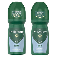 Mitchum Advanced Unscented Deodorant two-pack, front view, for long-lasting odor protection.
