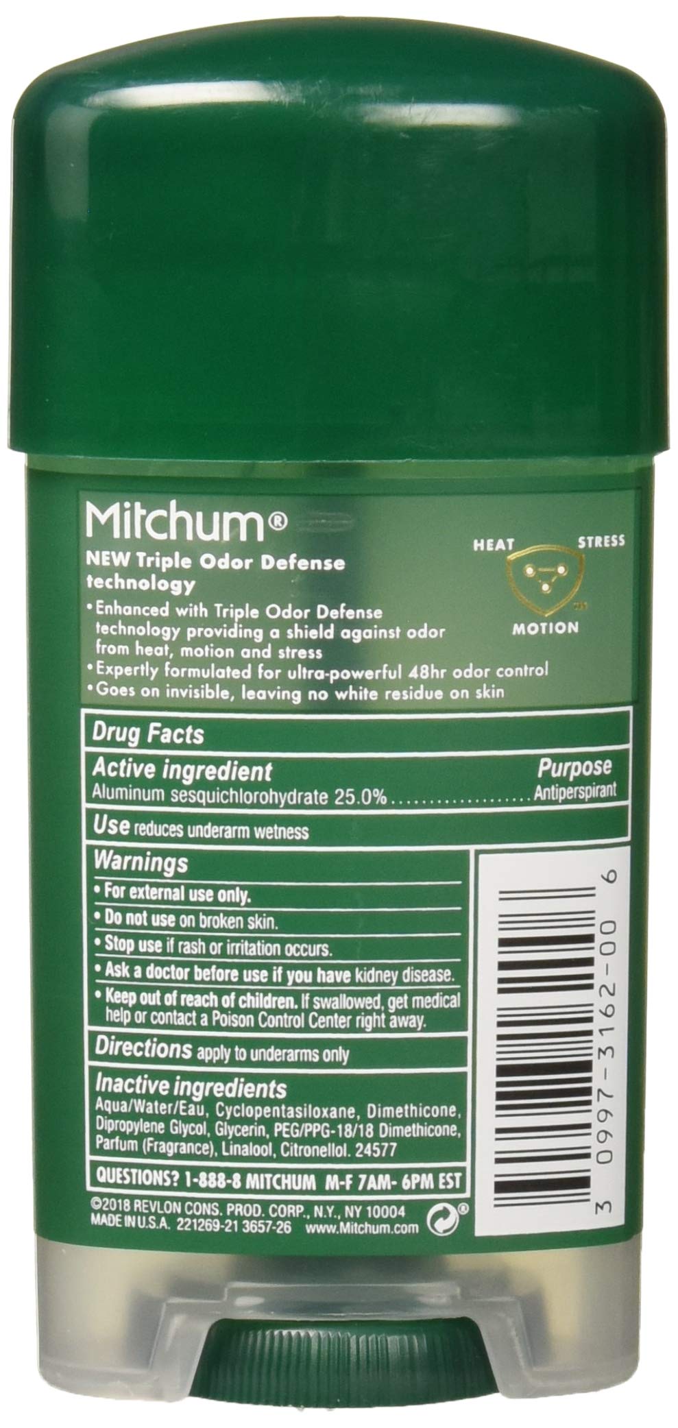 Mitchum pack of two antiperspirant sticks for daily use.