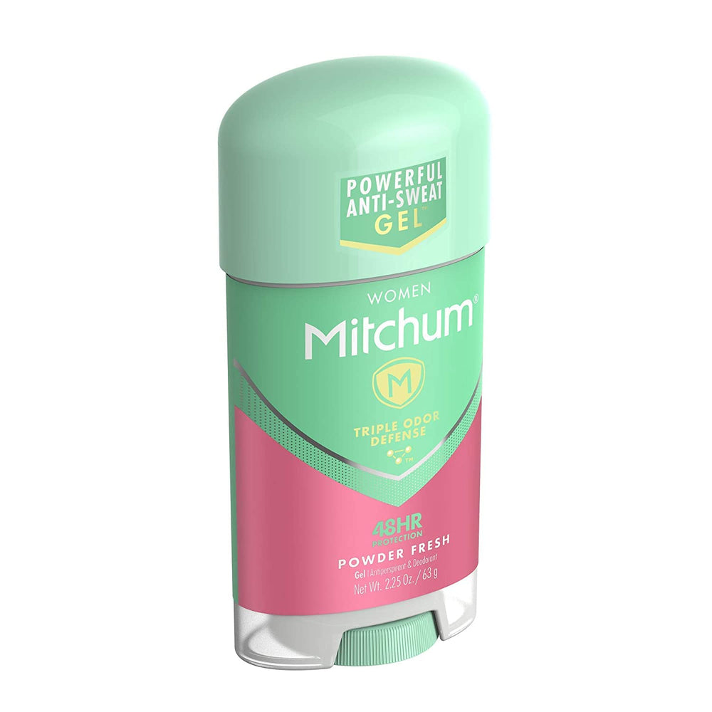 Mitchum Gel dry-application demonstrates quick-drying formula with no residue.
