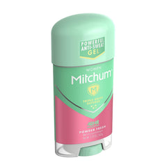 Mitchum Gel dry-application demonstrates quick-drying formula with no residue.