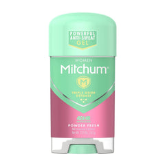 Mitchum Gel Deodorant Powder Fresh bottle provides all-day freshness.