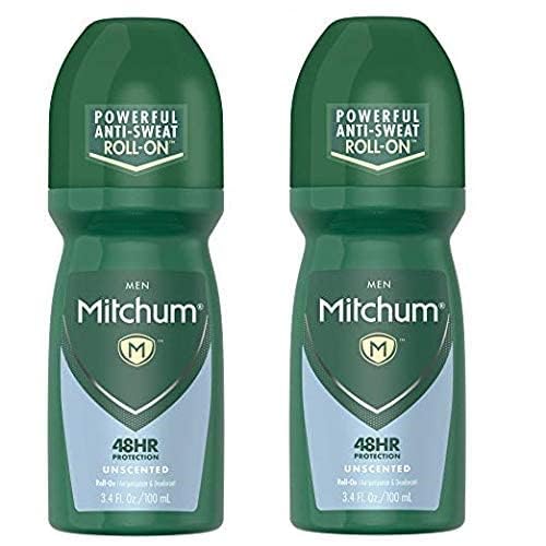 Close-up of Mitchum roll-on application showing smooth glide