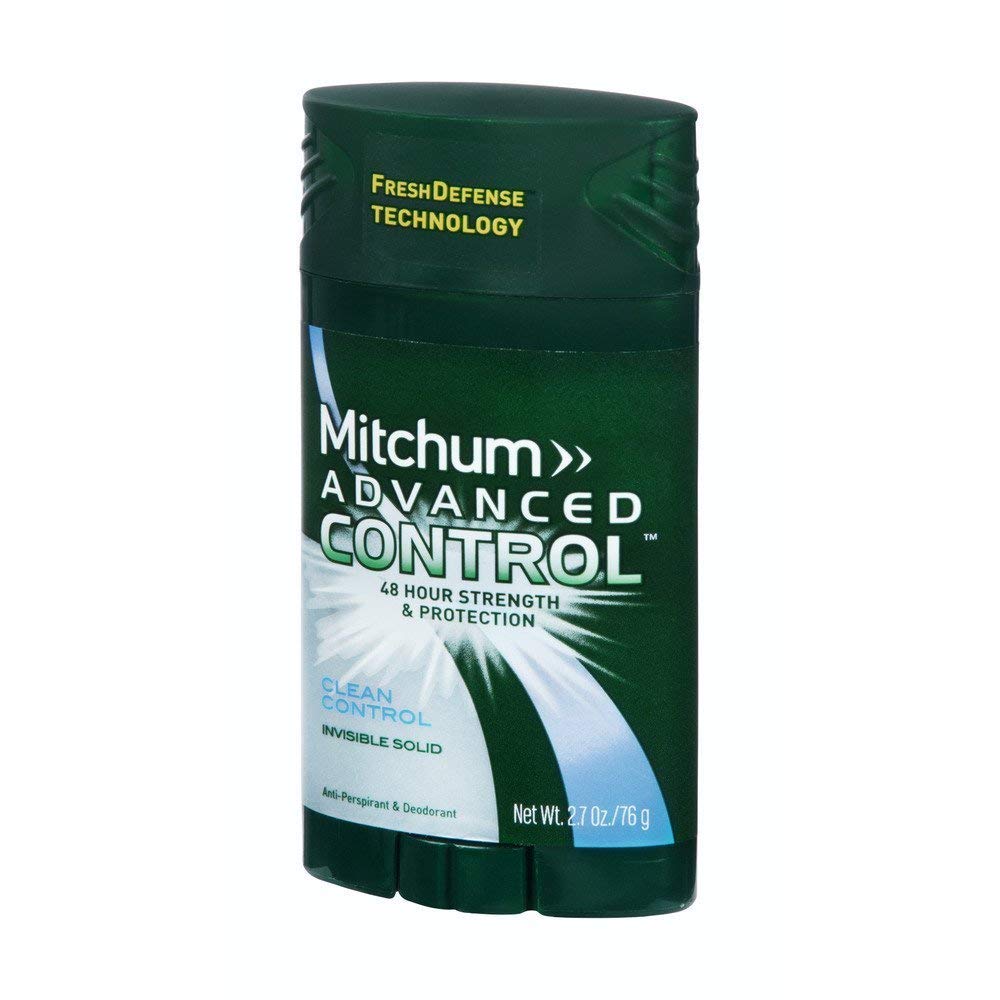 Mitchum Men Advanced Control invisible solid deodorant keeps dark clothes clear and fresh