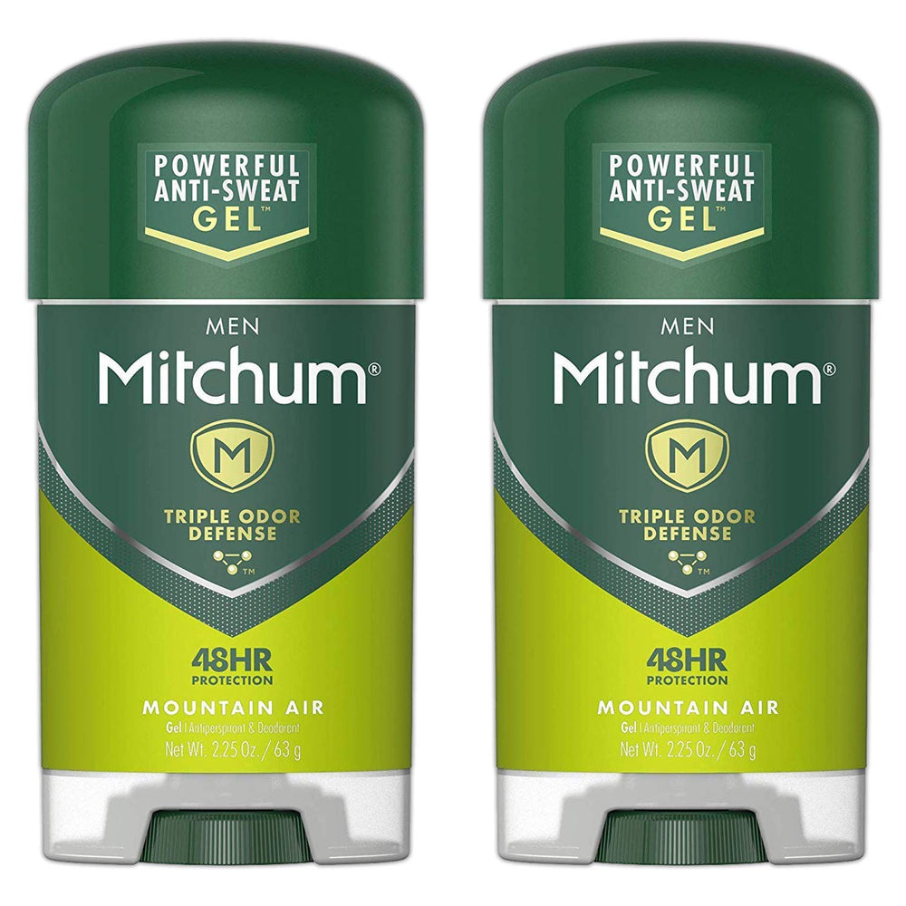 Mitchum Mountain Air clear gel bottle for all-day odor protection.