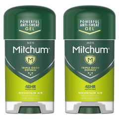 Mitchum Mountain Air clear gel bottle for all-day odor protection.