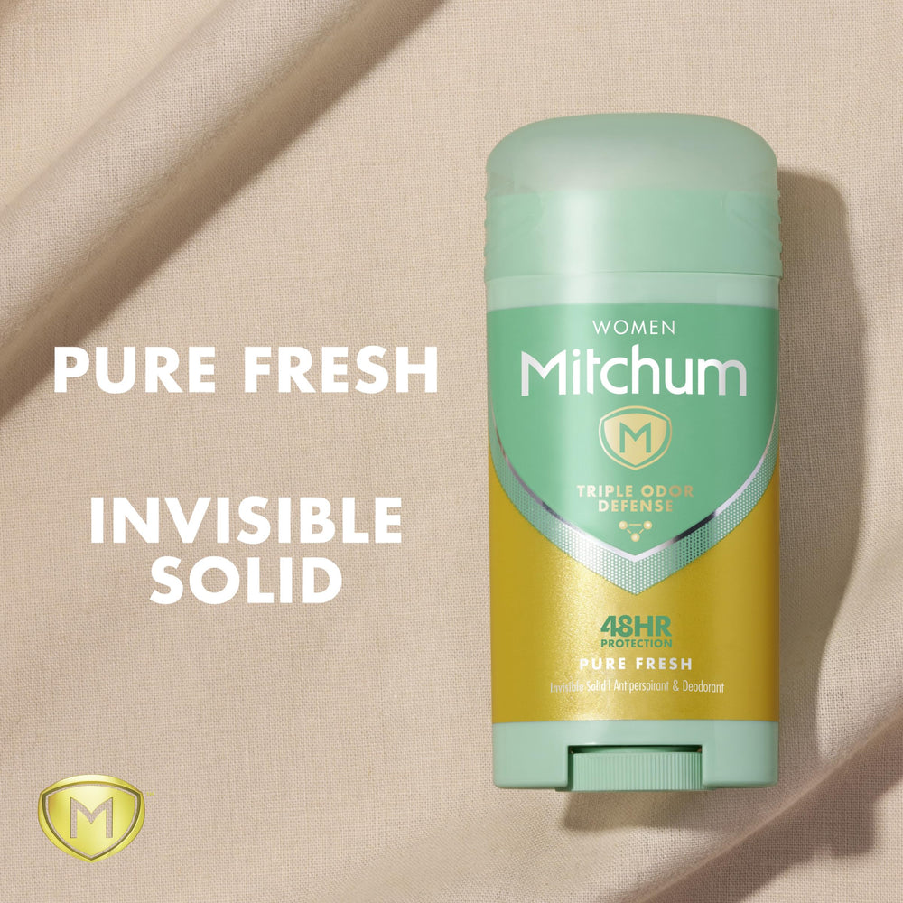 Mitchum invisible solid stick demonstrates no white marks on skin