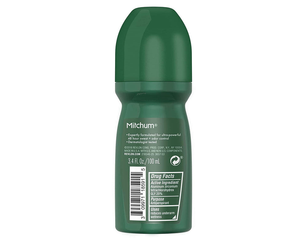Mitchum pack of 4 display highlights value and extended freshness.