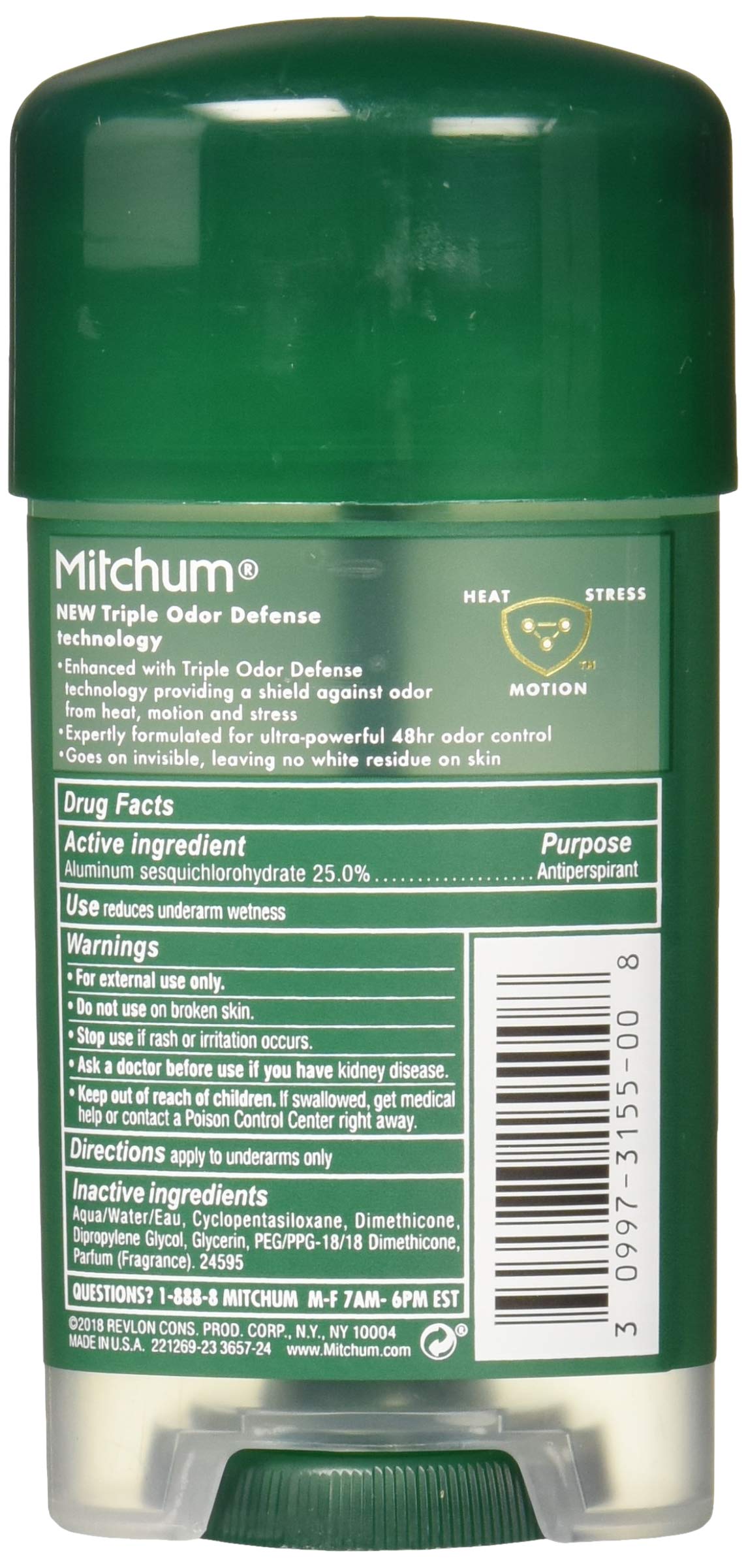 Mitchum Power Gel Unscented image: quick-dry, invisible protection in a four-pack.