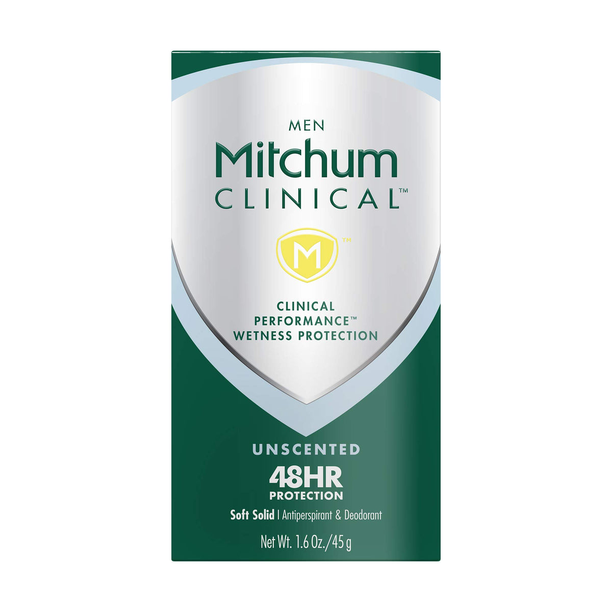 Mitchum unscented soft solid deodorant for daily protection and discretion.
