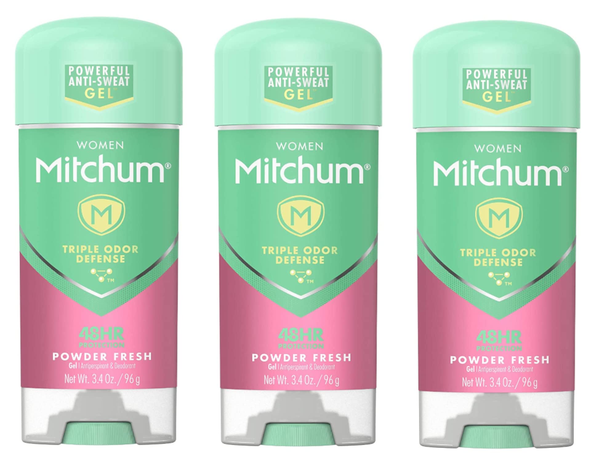 Mitchum Women clear gel bottle con powder fresh scent para uso diario