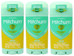 Mitchum Women Triple Odor Defense Pure Fresh pack of three bottles ready for long-lasting freshness.