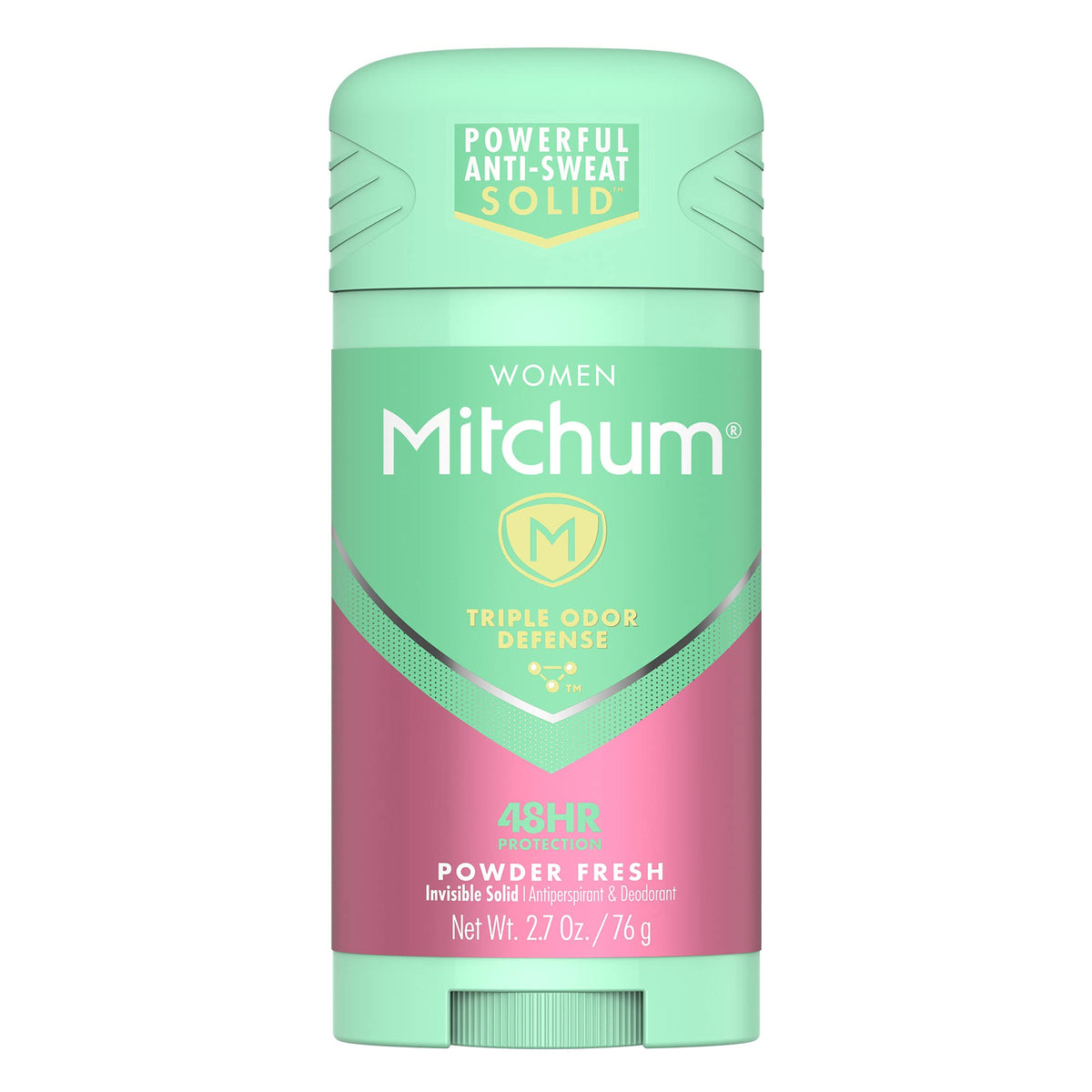Mitchum Women's Powder Fresh Deodorant Stick - front view with day-long odor protection