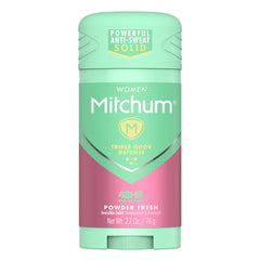 Mitchum Women's Powder Fresh Deodorant Stick - front view with day-long odor protection