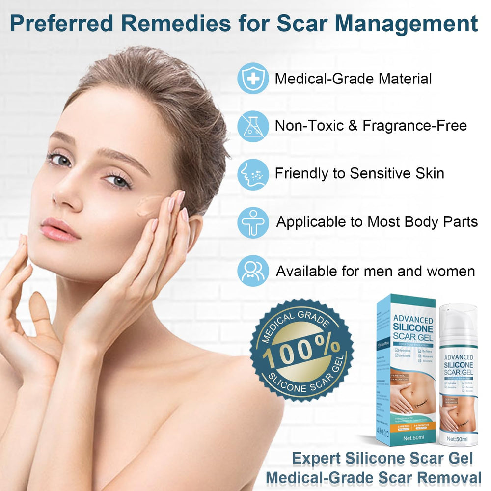 Applying Mitgary Scar Gel thinly to skin for targeted, comfortable scar care.