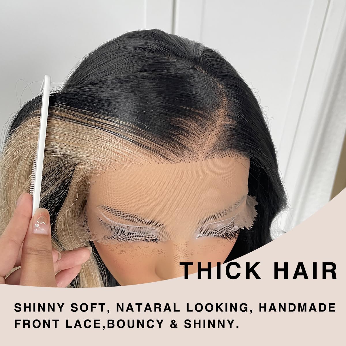 MITIMES blonde body-wave synthetic wig for versatile styling.