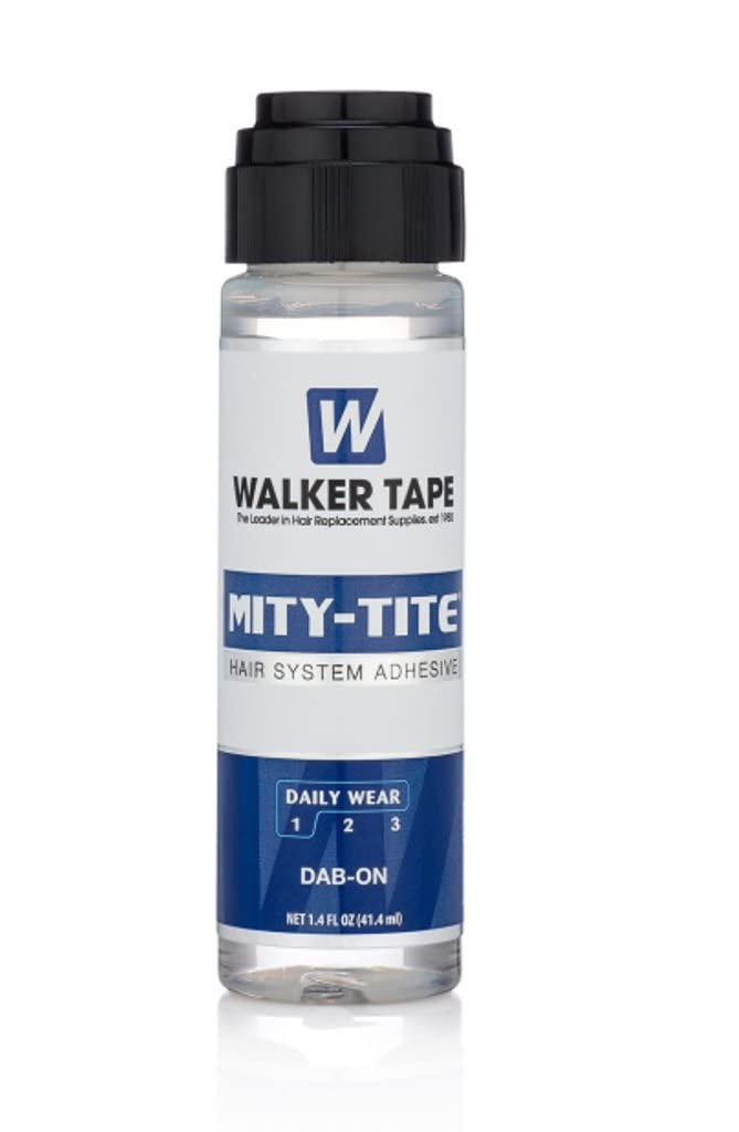 Mity Tite adhesive dab-on bottle ready for quick hair system touch-ups with skin-safe hold