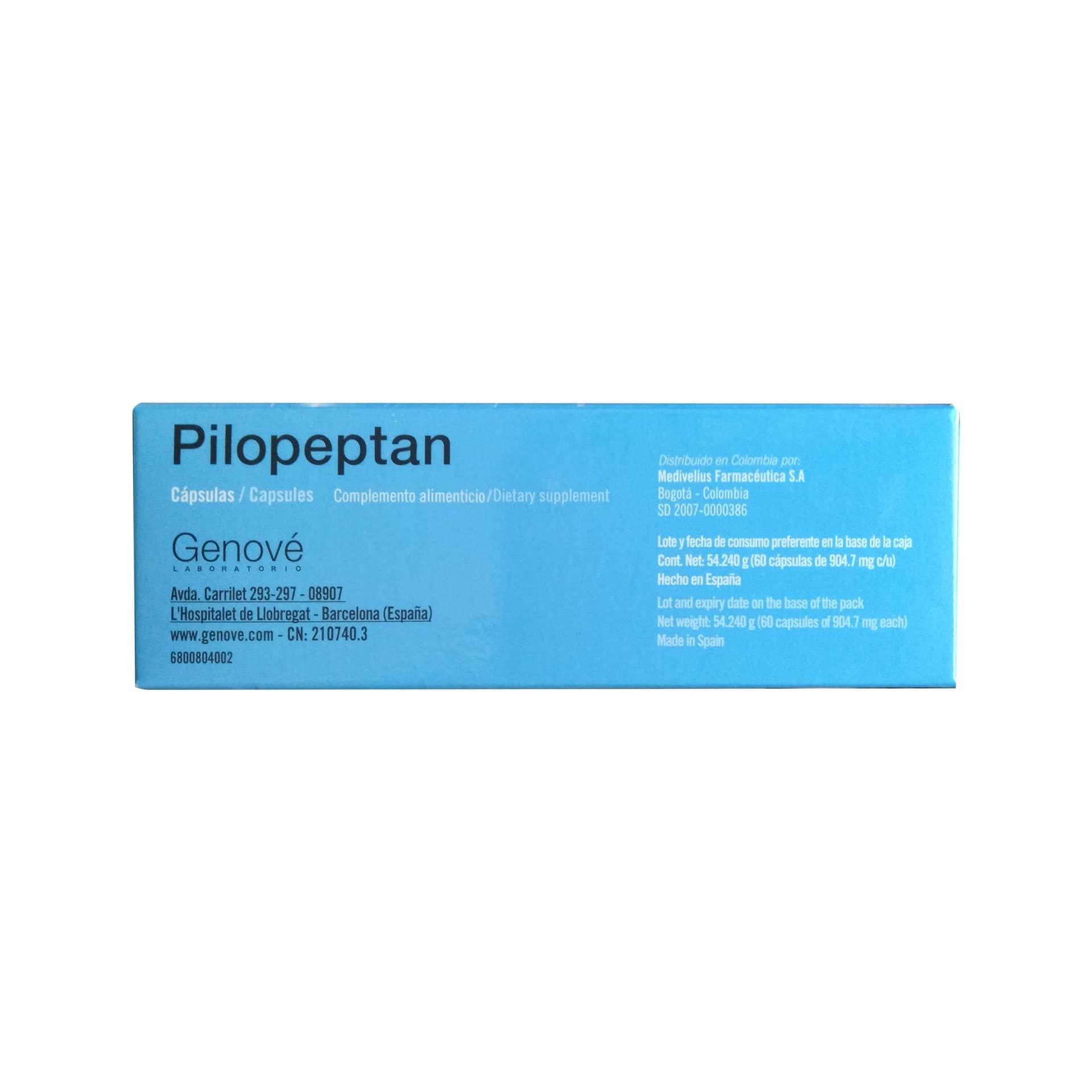 Miubaao Genove Pilopeptan ingredients list for nutrient support.