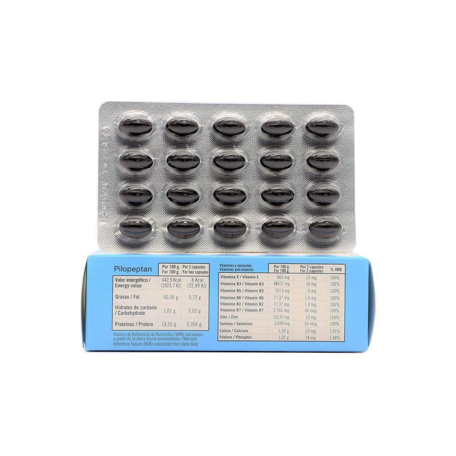 Miubaao Genove Pilopeptan packaging box with capsules for routine use.