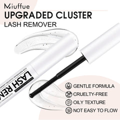 Miuffue cluster lash remover base targeted to dissolve bond without damage.