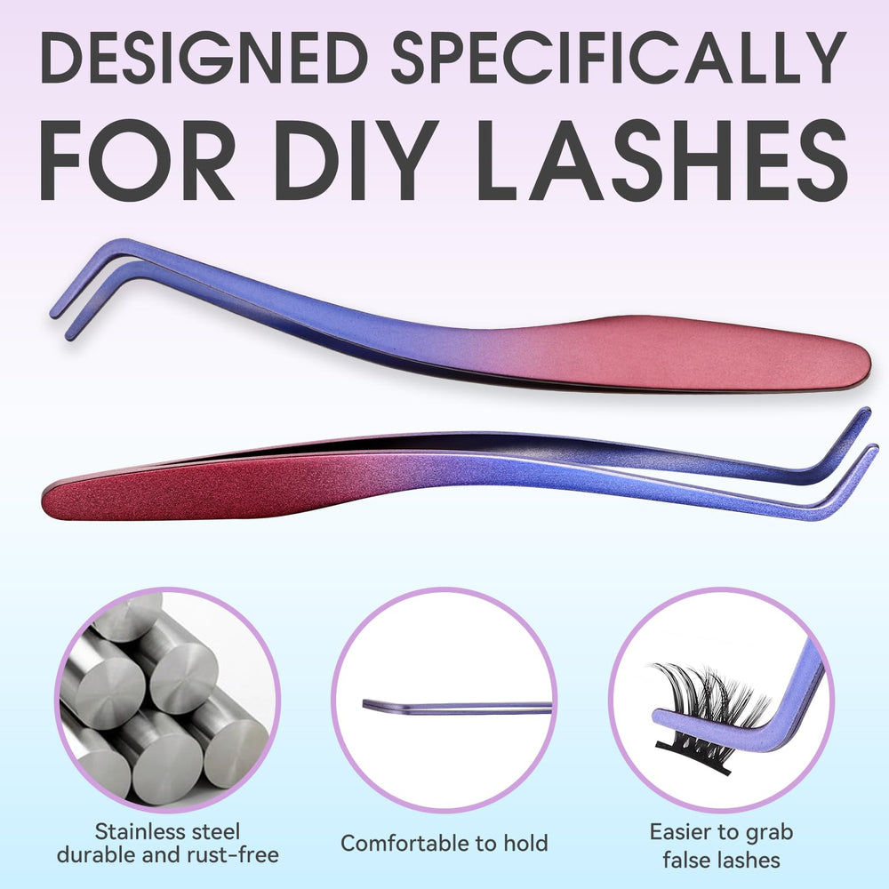 Miuffue curved lash tips cradle lashes for base.
