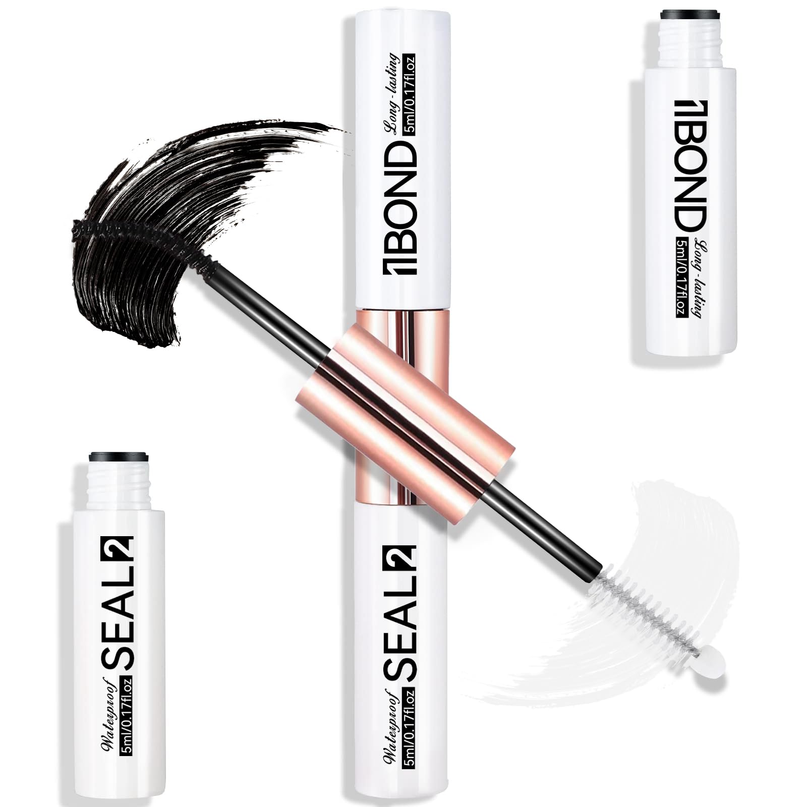 Miuffue eyelash glue bottle close-up, strong hold for DIY lash extensions.