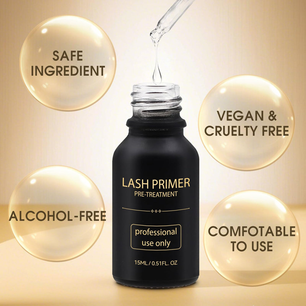 Miuffue lash primer cleanses lashes before application for oil-free results