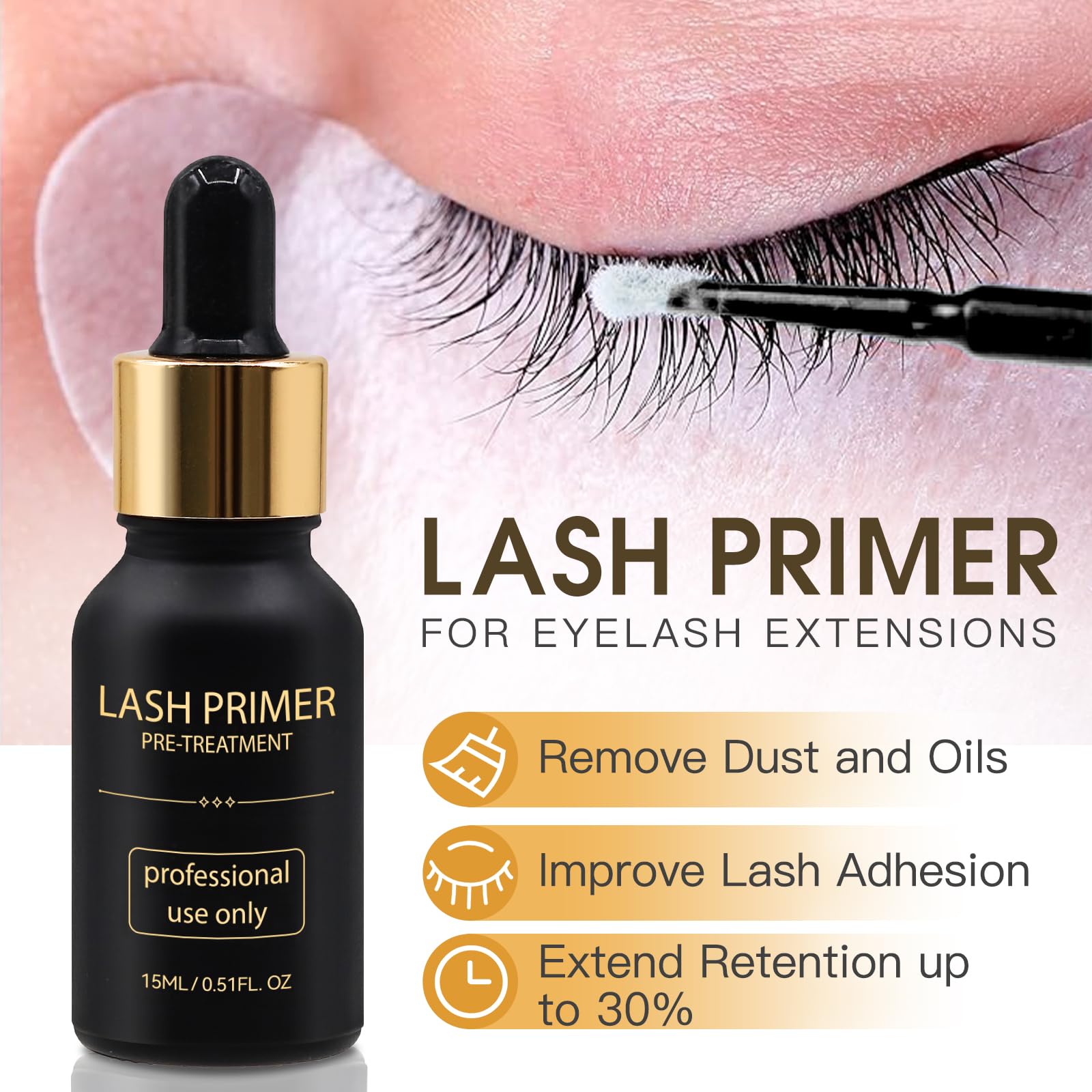 Miuffue lash primer disposable brush application demonstrates easy prep