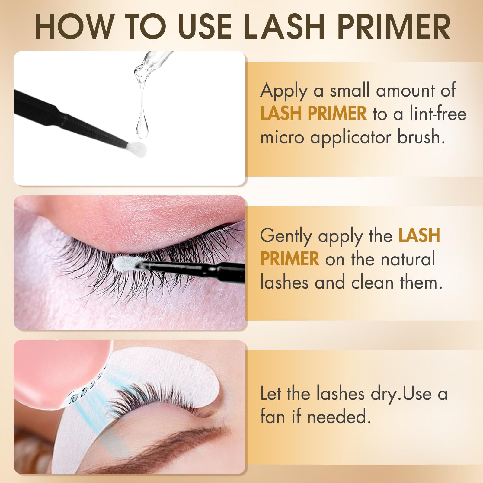 Miuffue lash primer setup in professional-use area for clean work