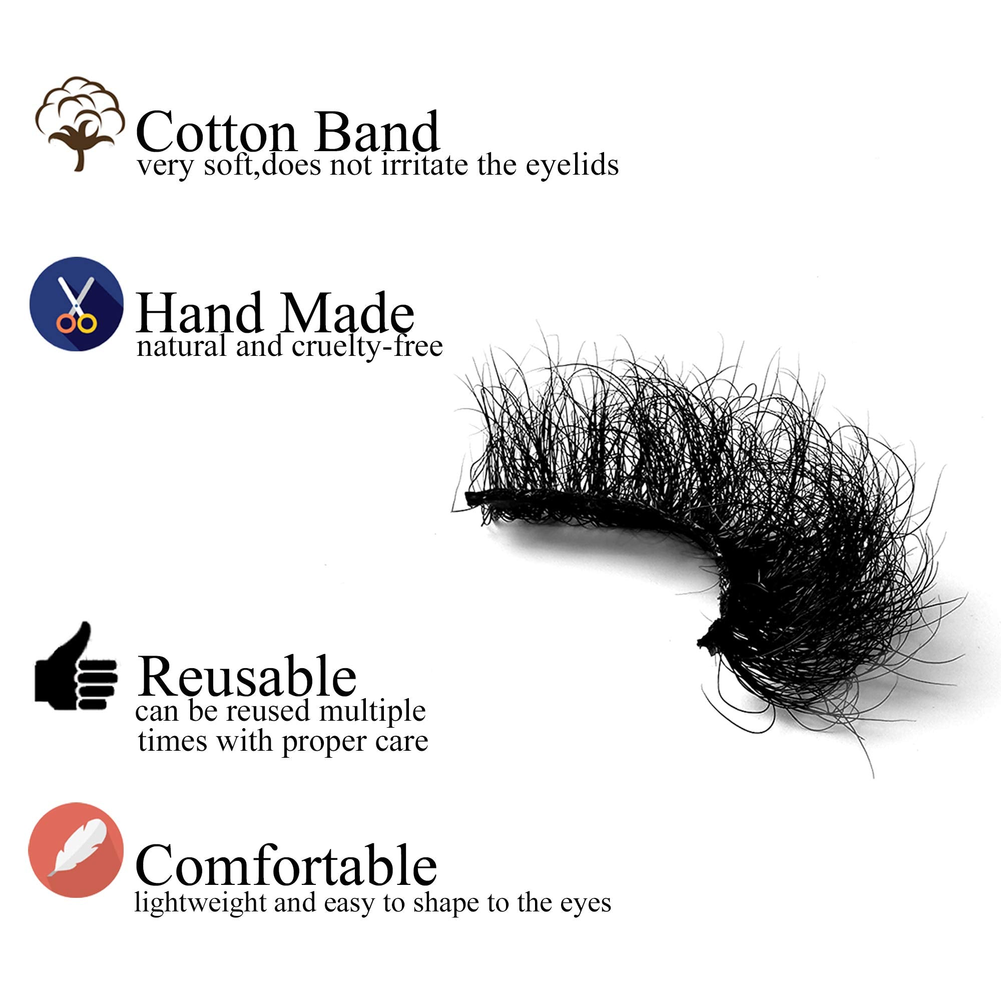 Miuhair Fluffy Mink Lashes 25mm reusable with care