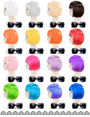MIUSKATL neon bob wig with bangs for bold party looks