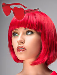 MIUSKATL red 12-inch bob wig front view with natural hairline