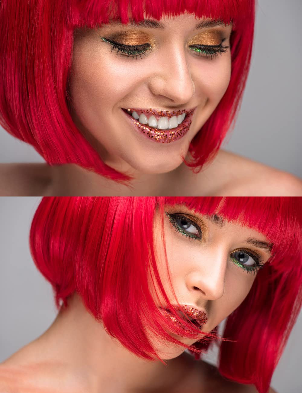 MIUSKATL red wig side view for styling versatility