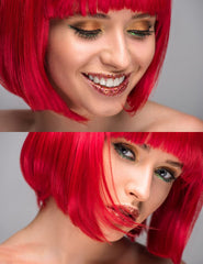 MIUSKATL red wig side view for styling versatility