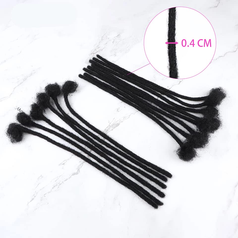 Model wearing MIUULAAR natural black dreadlock extensions for daily wear