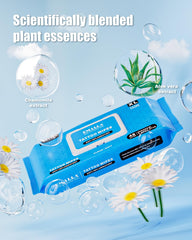 Miuxia Green Soap Tattoo Wipes open lid shows convenient seal-and-go design for on-the-go use.