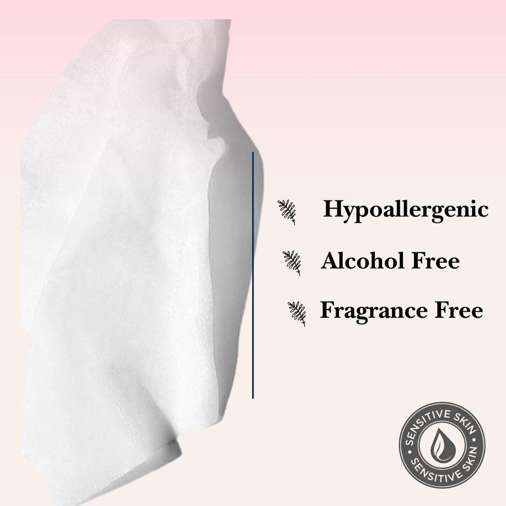 Mivida fragrance-free alcohol-free wipes for sensitive skin.