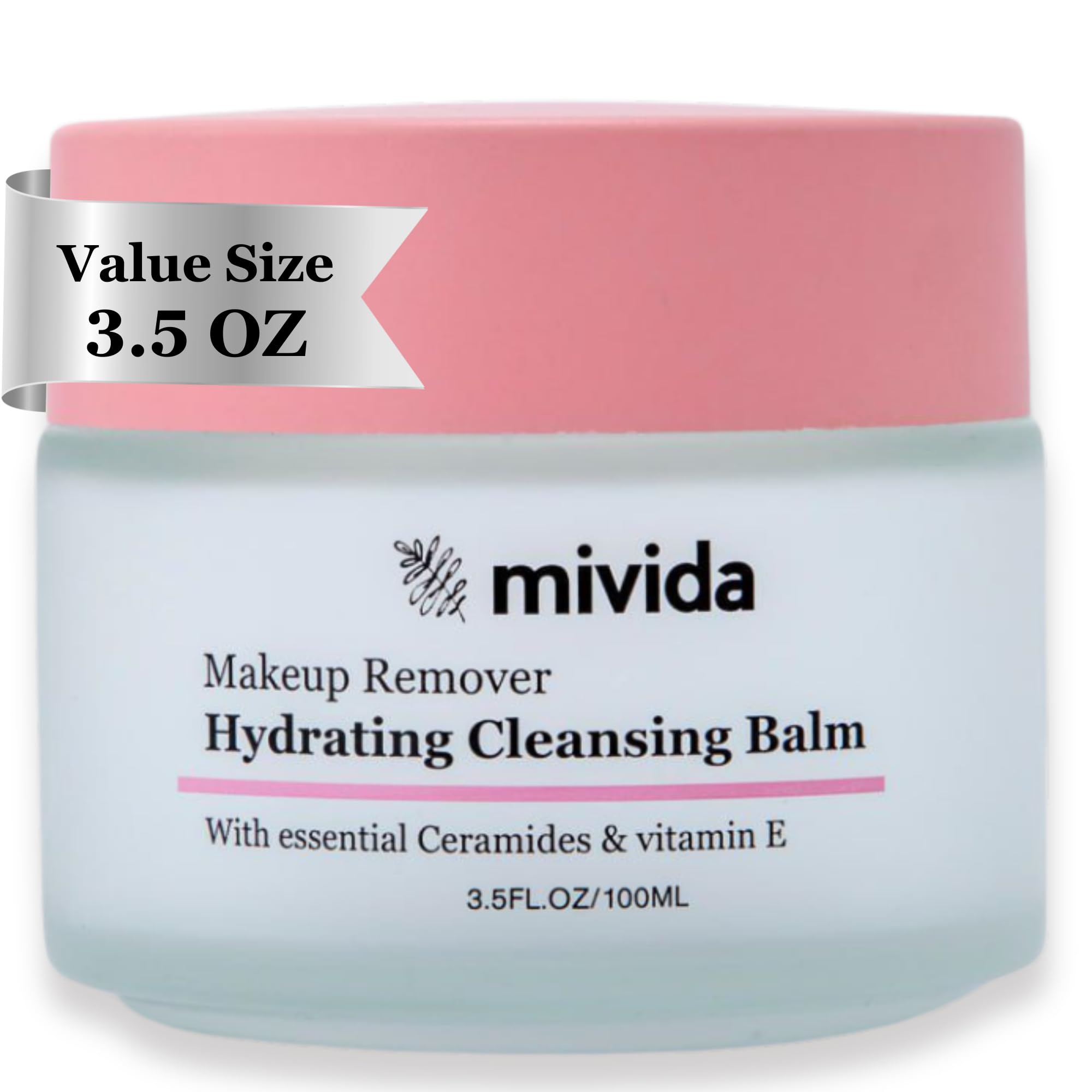 Mivida makeup melting cleansing balm jar ready for application and makeup removal.