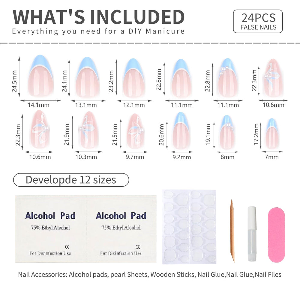 Mivota 24-nail set in multiple sizes fits many fingers.