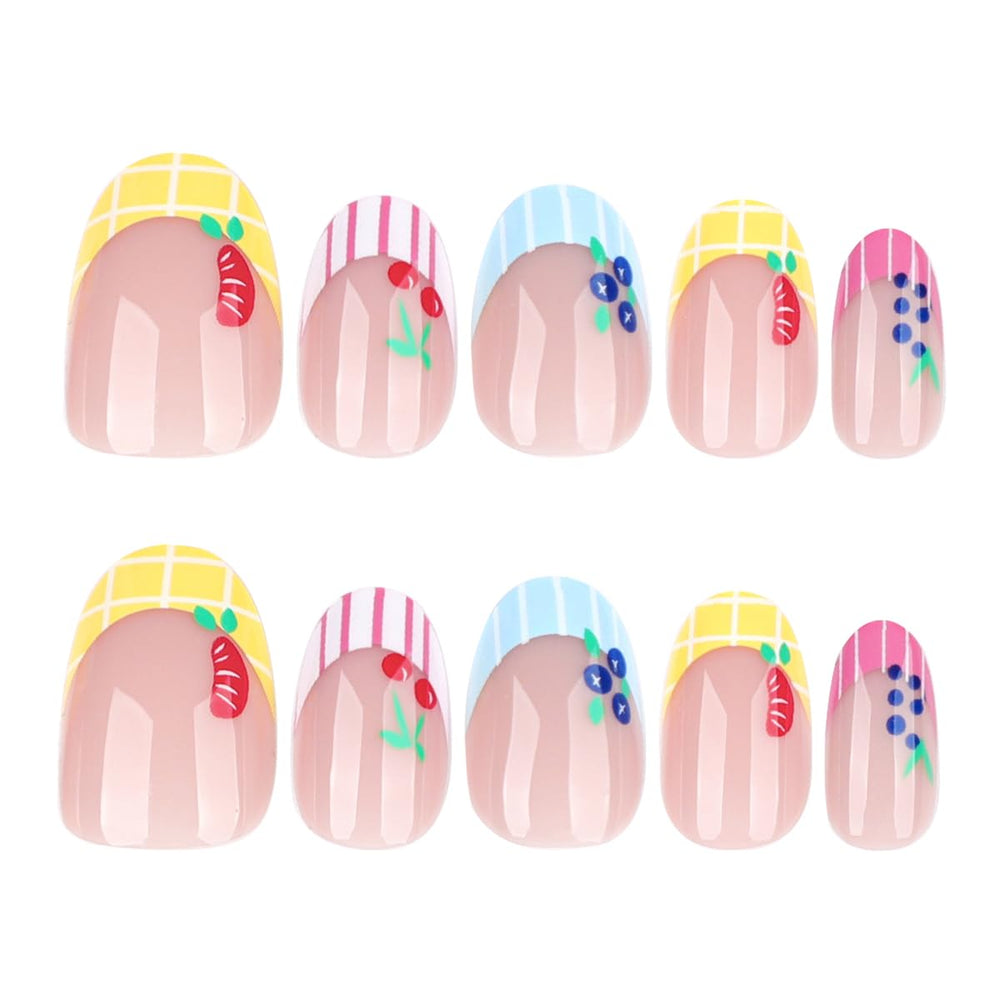 Mivota nails showcase orange and grape design for vibrant color pops