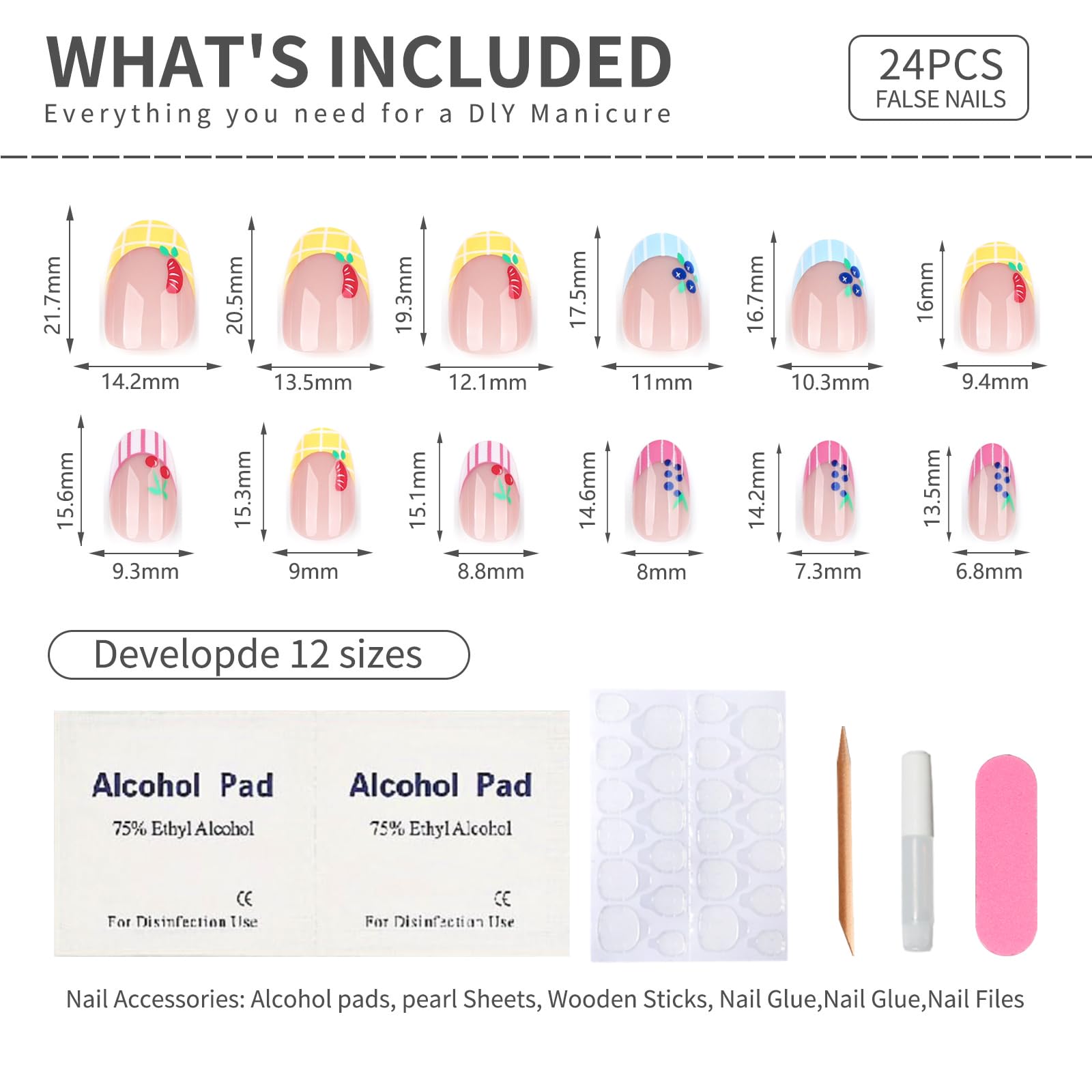 Mivota fruit nails ideal for summer parties and daily style
