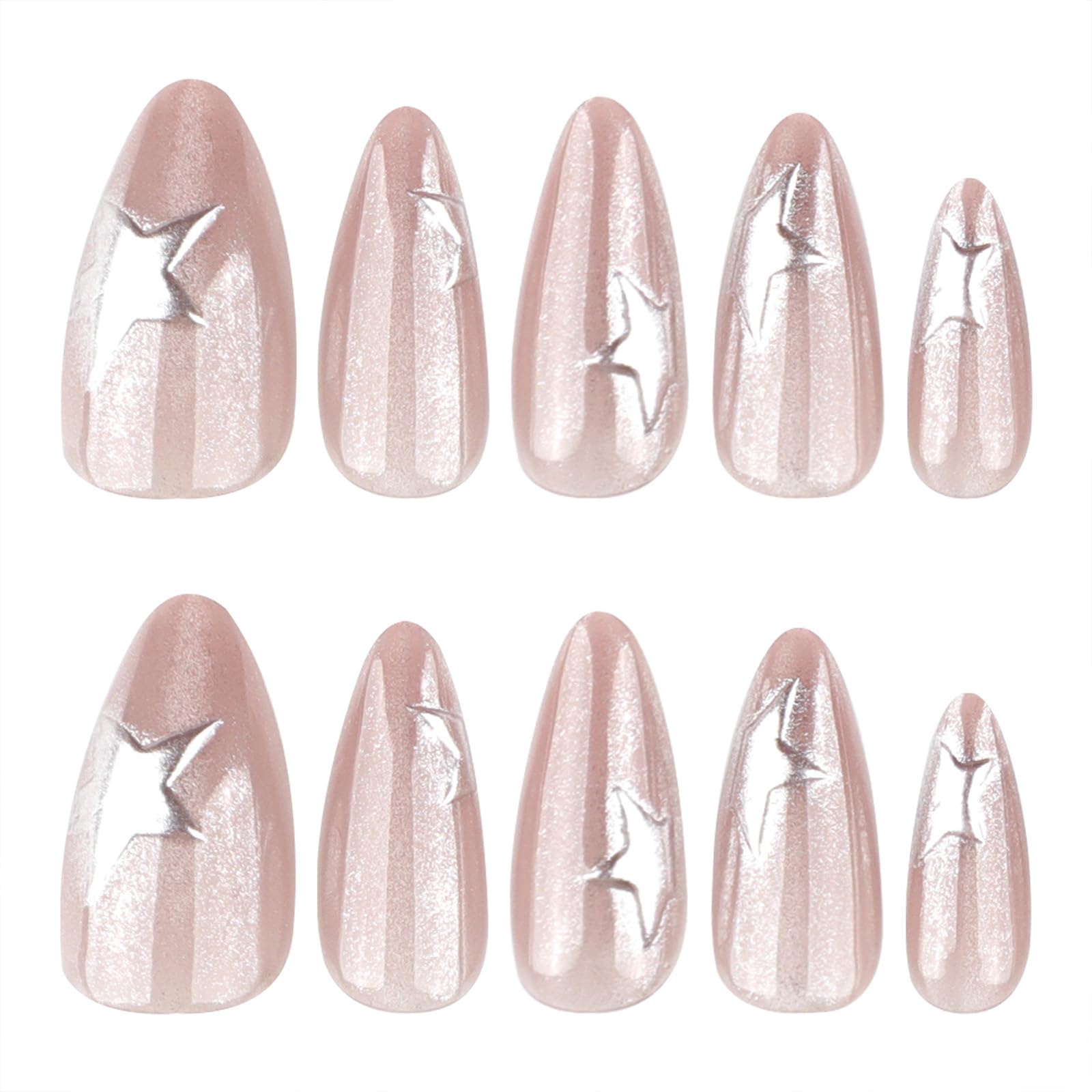 Mivota nail kit contents with 24 nails and glue for at-home manicure.