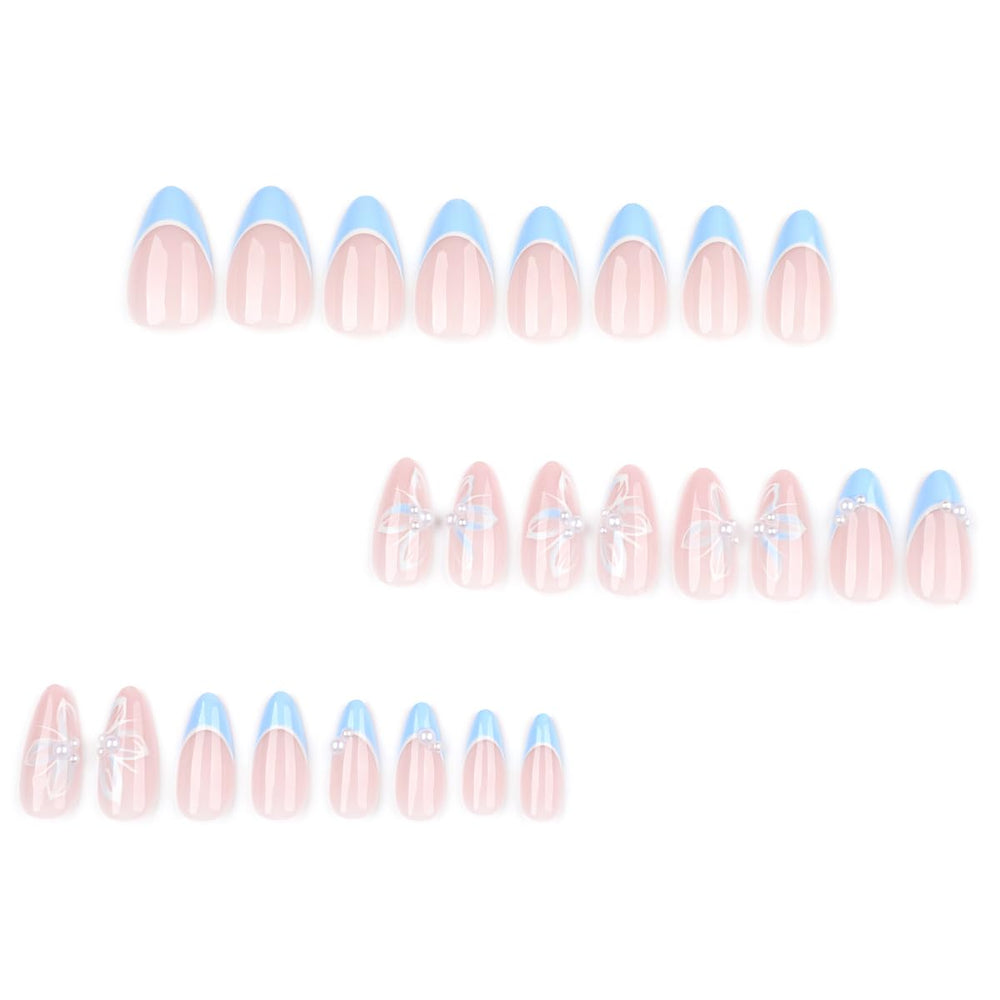 Mivota blue nails ideal for weddings, dates, or daily glam.
