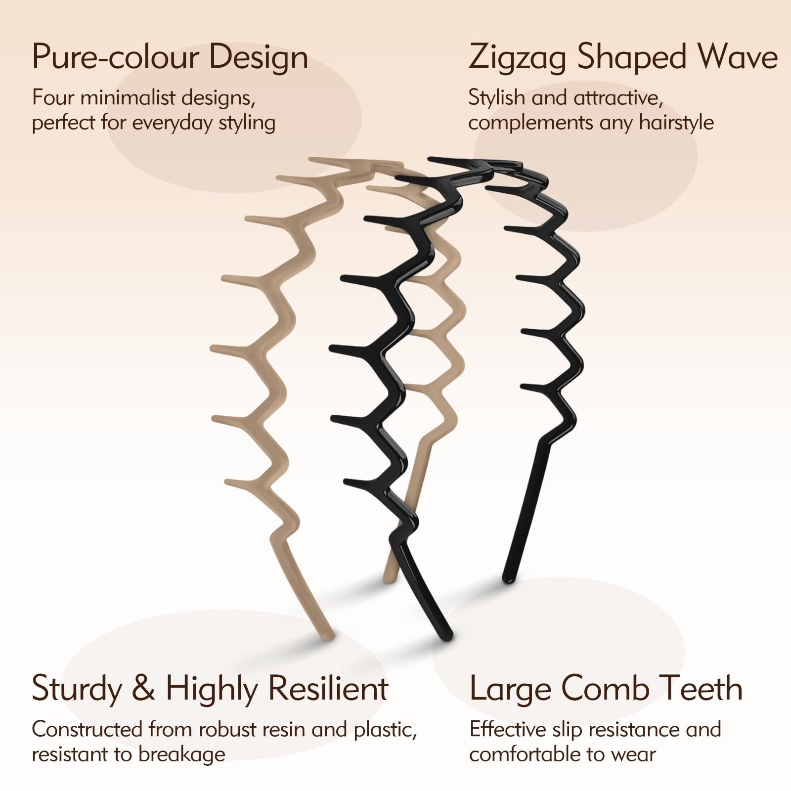 MIVZO Zig Zag headbands worn forward add volume and a tousled texture.