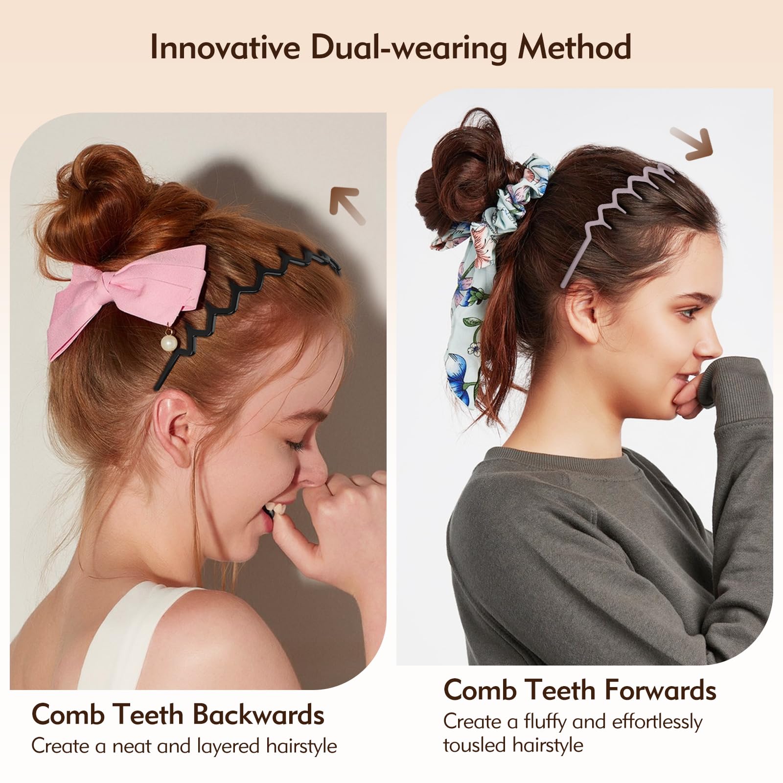 MIVZO Zig Zag Midnight Black headband complements casual and formal outfits.