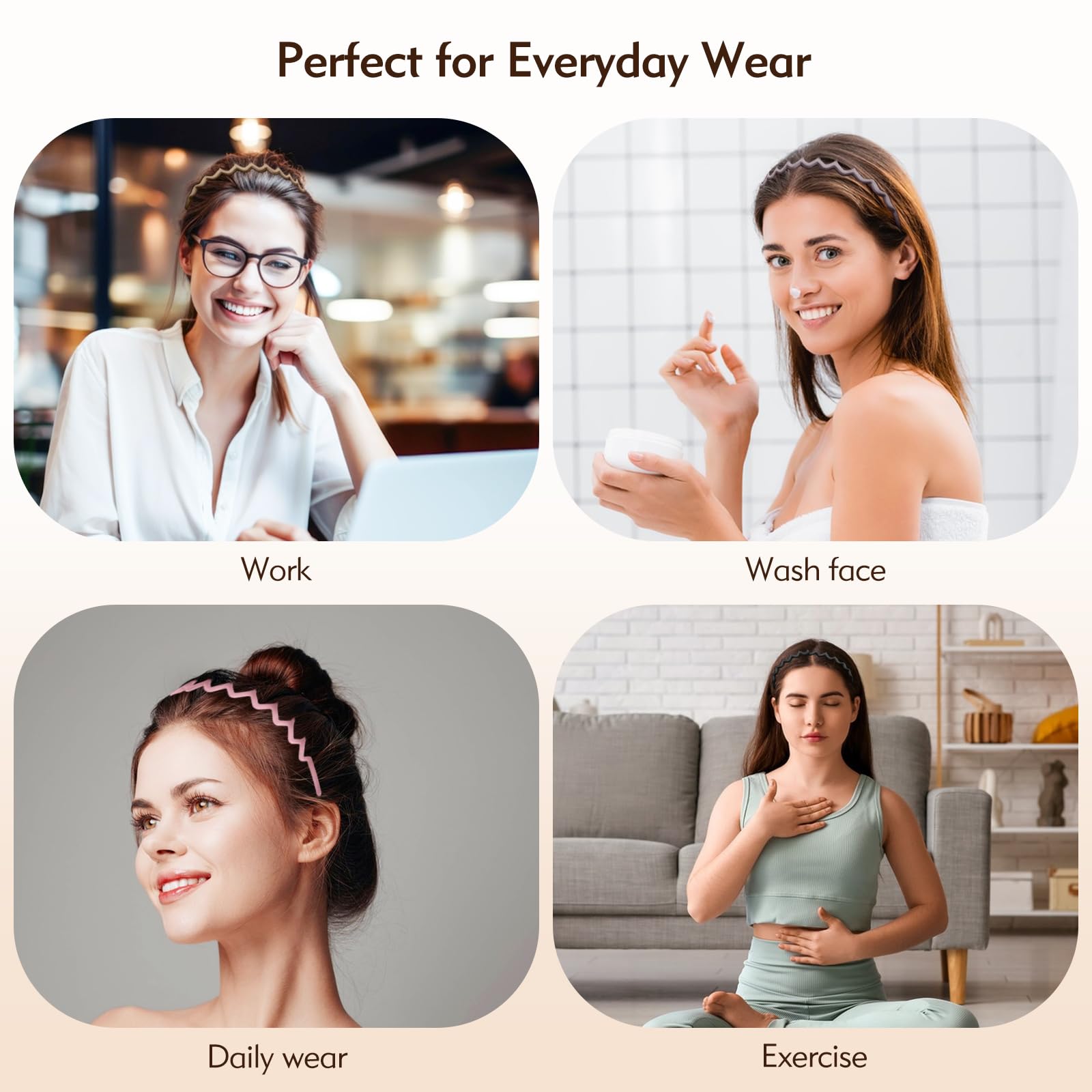 MIVZO Zig Zag Peach Pink headband adds a soft pop to outfits.