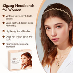 MIVZO Zig Zag headbands wide-tooth combs offer secure grip and comfort.