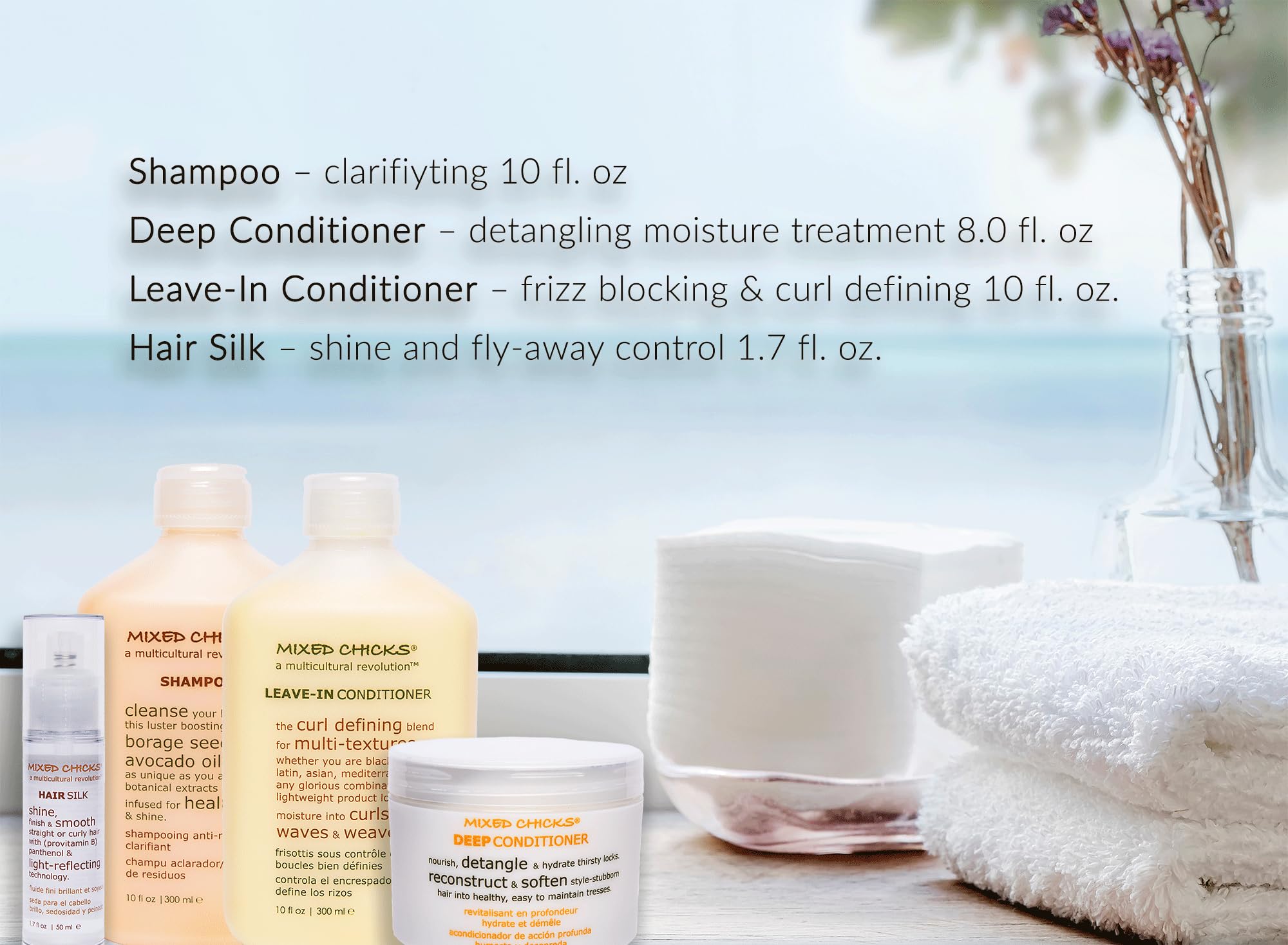 Mixed Chicks Quad Pack Deep Conditioner bottle detangles and moisturizes.