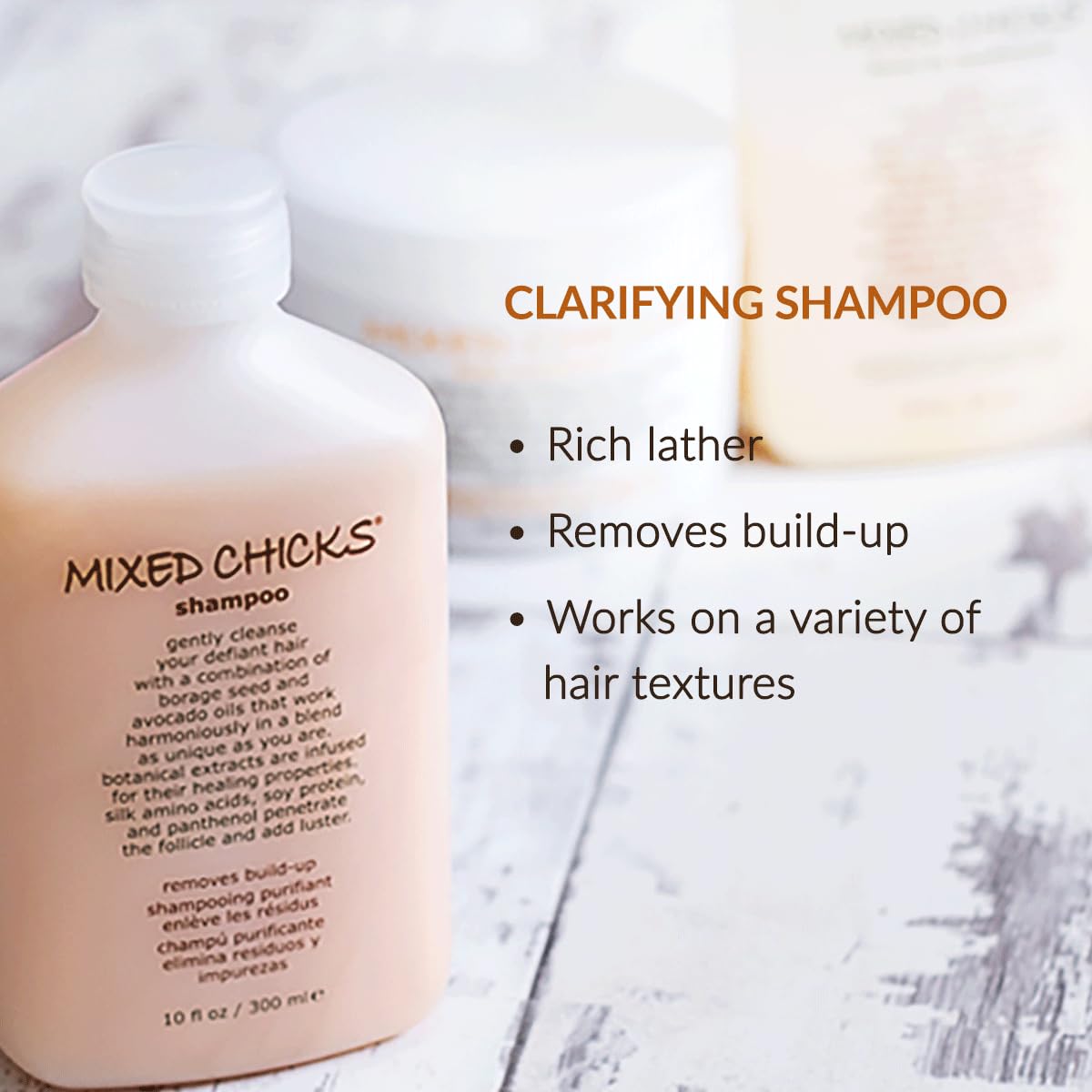Mixed Chicks Quad Pack Hair Silk tube smooths flyaways and nourishes.